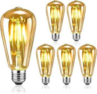 EYLM Edison Light Bulbs E27 Vintage Edison LED Light Bulbs 4W-6 Packs