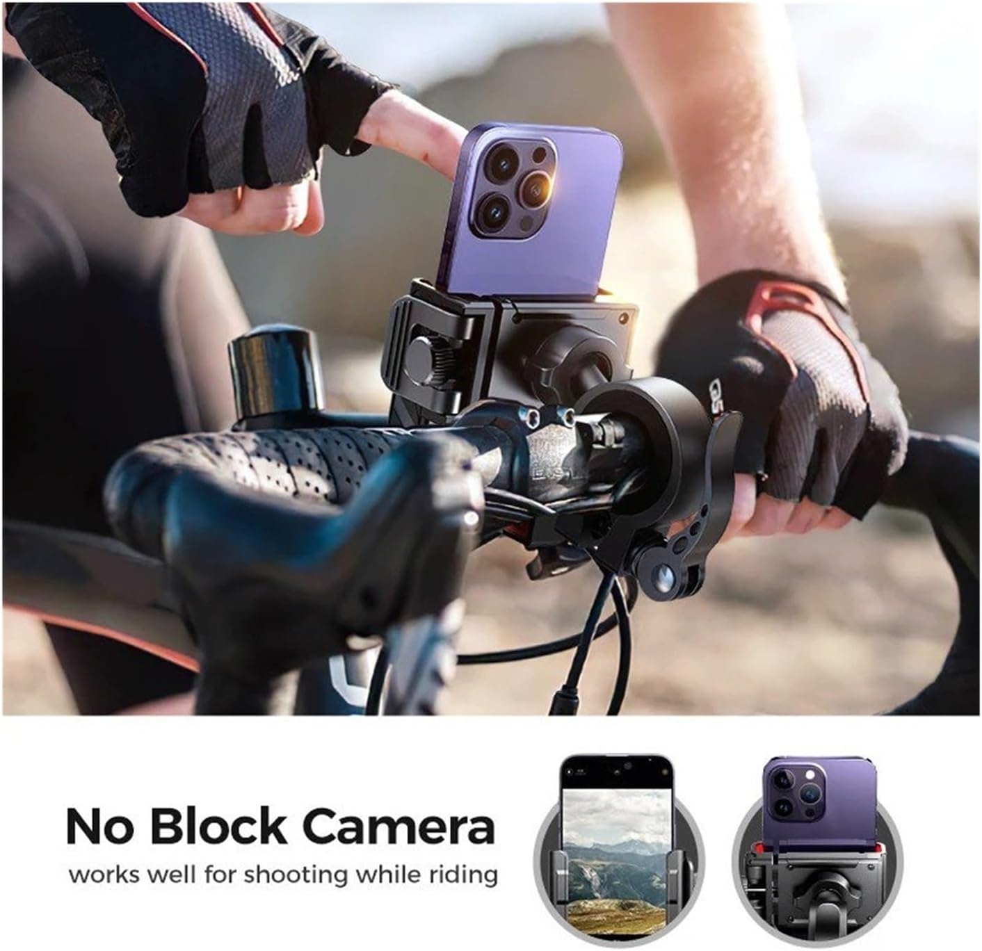 Bike Phone Mount Universal Motorcycle Phone Holder Half Enclosure Design Bike Bicycle Mount Quick Lock for 4.7"-7" Phones Bicycle Phone Holder
