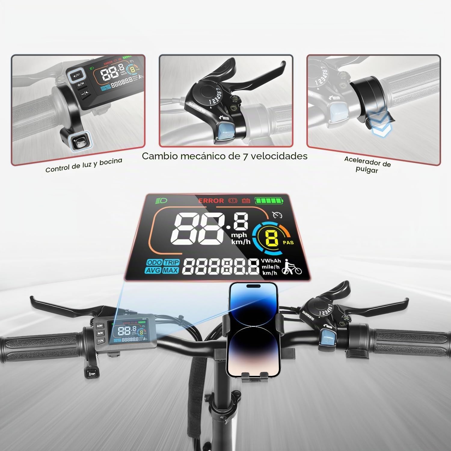 SAMEBIKE CY20 Bicicleta Eléctrica Plegable Urbana 20" para Adultos con Batería Extraíble 36V 12Ah y Cesta Delantera