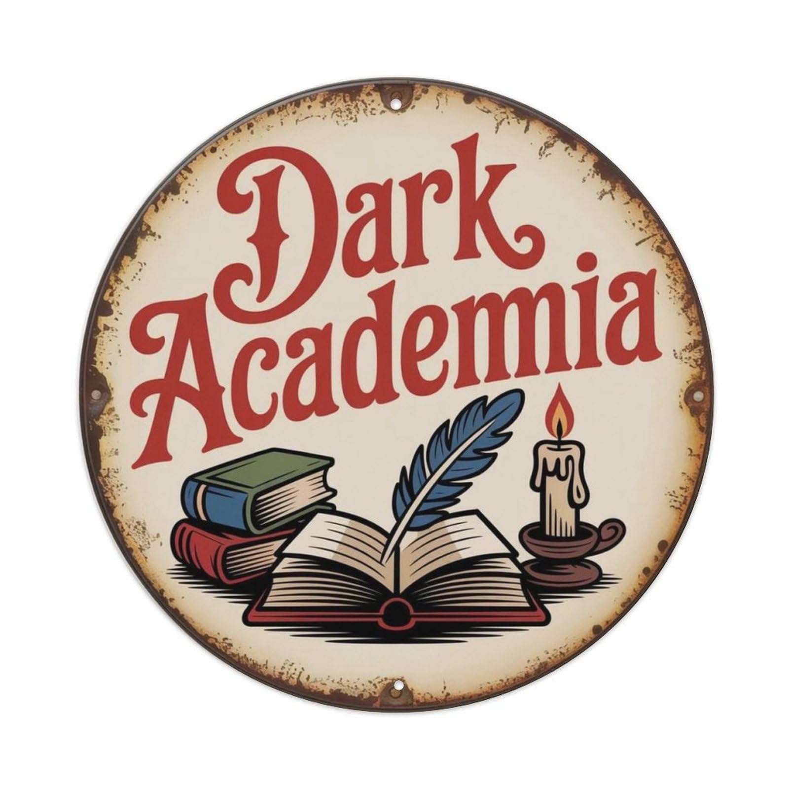 Dark Academia Metal Tin Sign Plaque