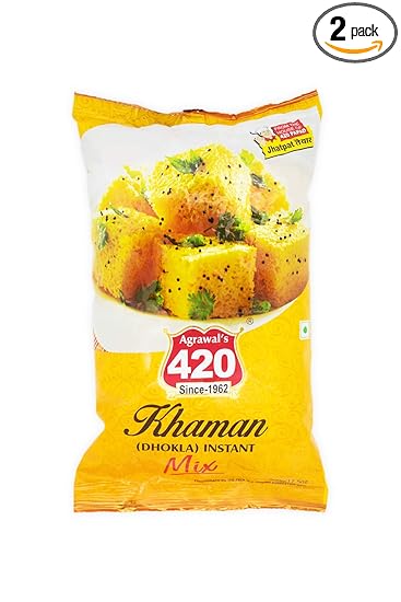 Agrawal's 420 Bites Agrawal's 420 Khaman Mix Instant Mix 100% Vegetarian 500 gm (Pack of 2)