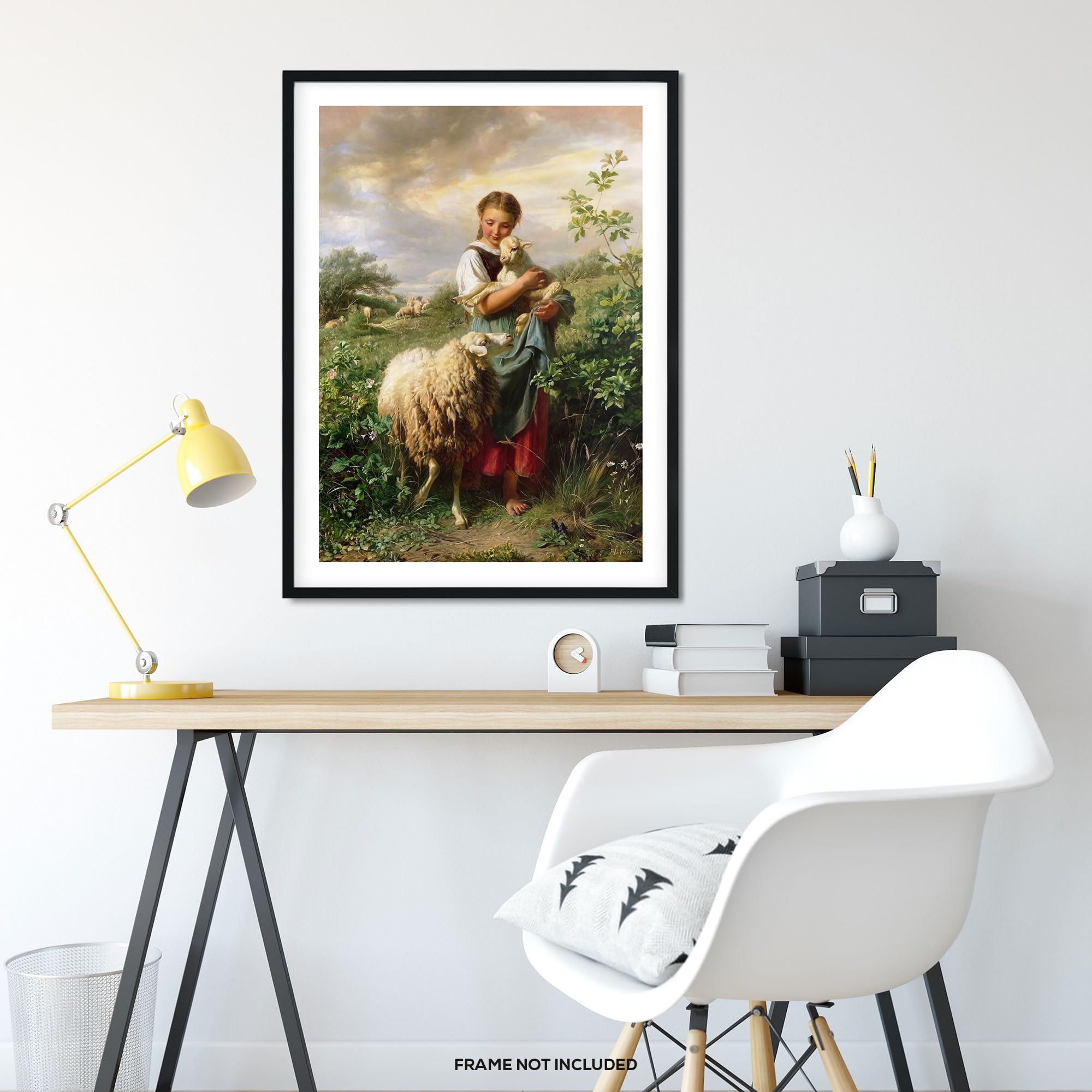 【Pastoral Window 】lithograph直筆サインEdition Amazon.com: The Shepherdess by Johann Baptist Hofner – Pastoral