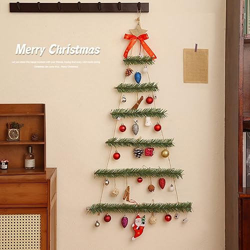 Miniatura 6 de Árbol de Navidad para pared con luces, árbol de Navidad montado en la pared con luces LED, árbol de Navidad de pared de madera, decoración colgante