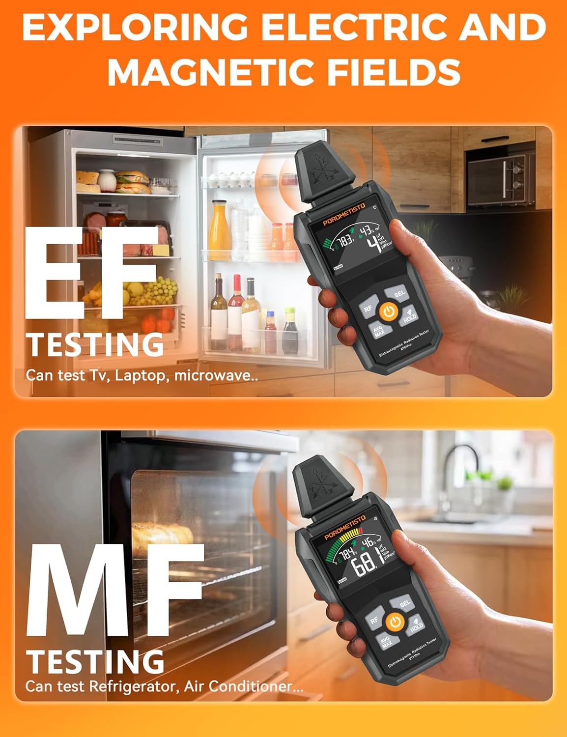 EMF Meter Radiation Detector, ET01Pro EMF Detector, 5-in-1 Electromagnetic Field & Radio Frequency Detector for Home & Office EMF Inspections,Ghost Hunting Equipment - Image 6