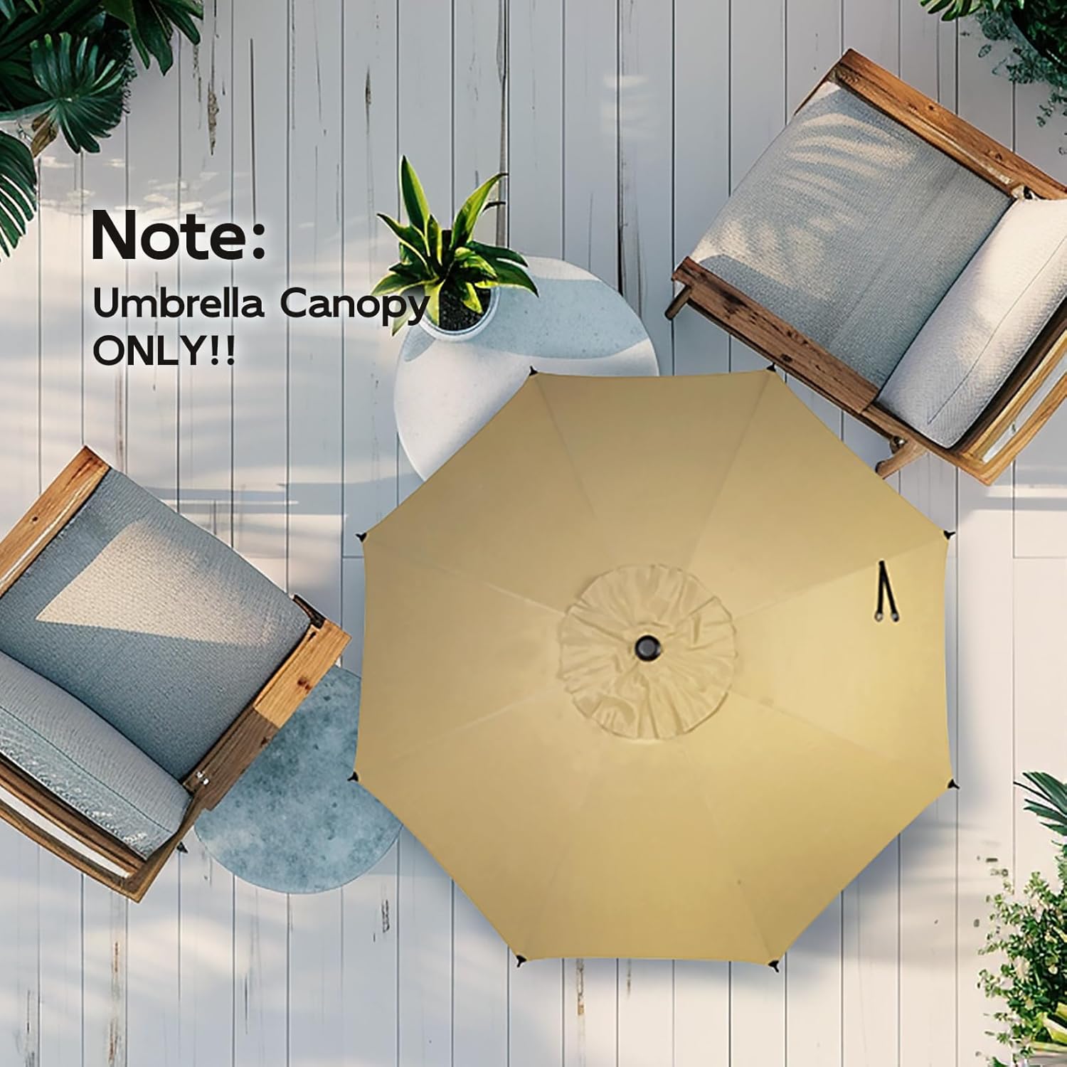 Lyon 9ft Brown Polyester Round Umbrella Replacement Canopy