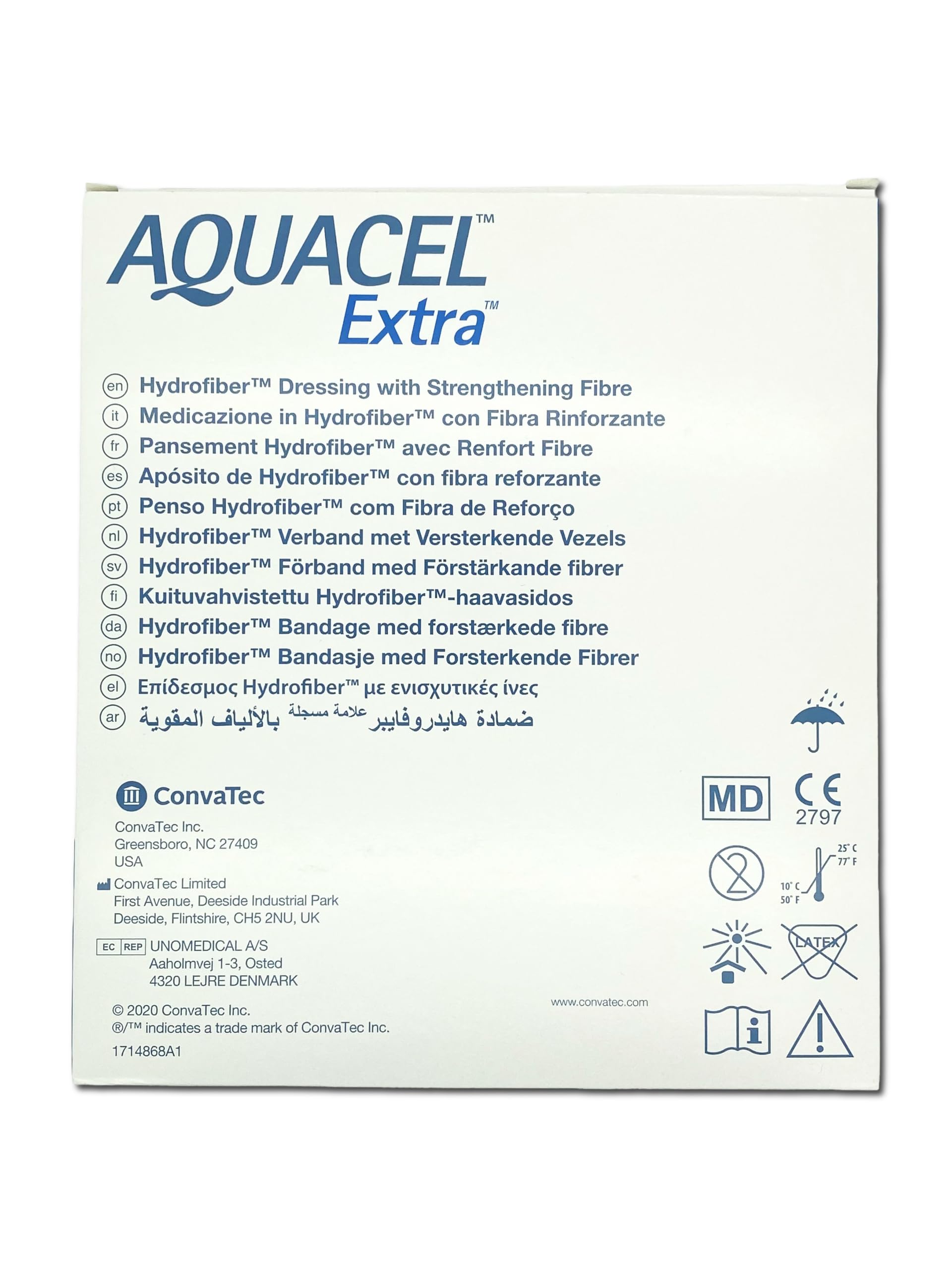 Aquacel Extra 15x15 cm (Envase de 5) - Apósito de Hidrofibra de Alta Absorción para Heridas y Úlceras - Tecnología Hydrofiber.