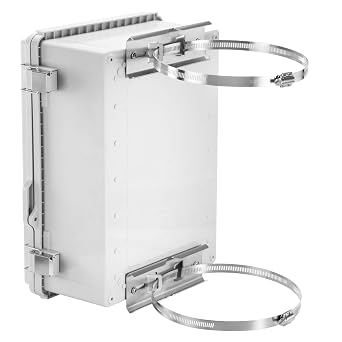 Gratury Junction Box 14.6"10.6"5.9" with Pole Mounting Kits, Adjustable Clamps for Pole Diameters 2" to 7.8"