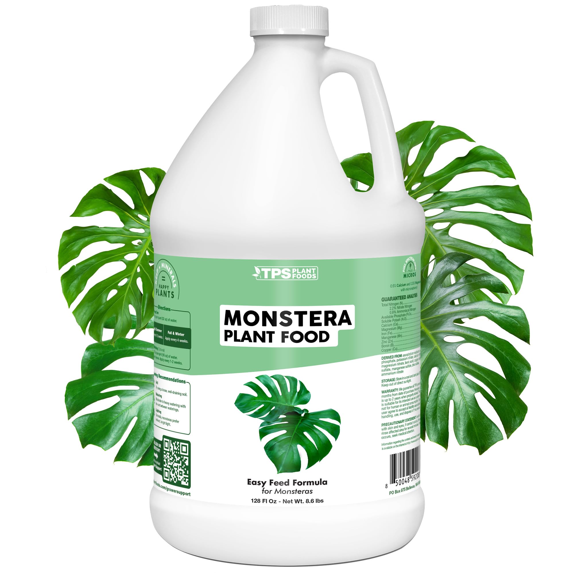 Plant Food for Monsteras and Philodendrons, Tropical Houseplant Liquid Fertilizer, 1 Gallon (128 oz)
