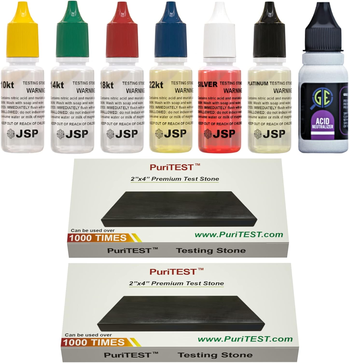 Gold Silver Jewelry Tester Appraisal Kit 10K 14K 18K 22K 24K Platinum