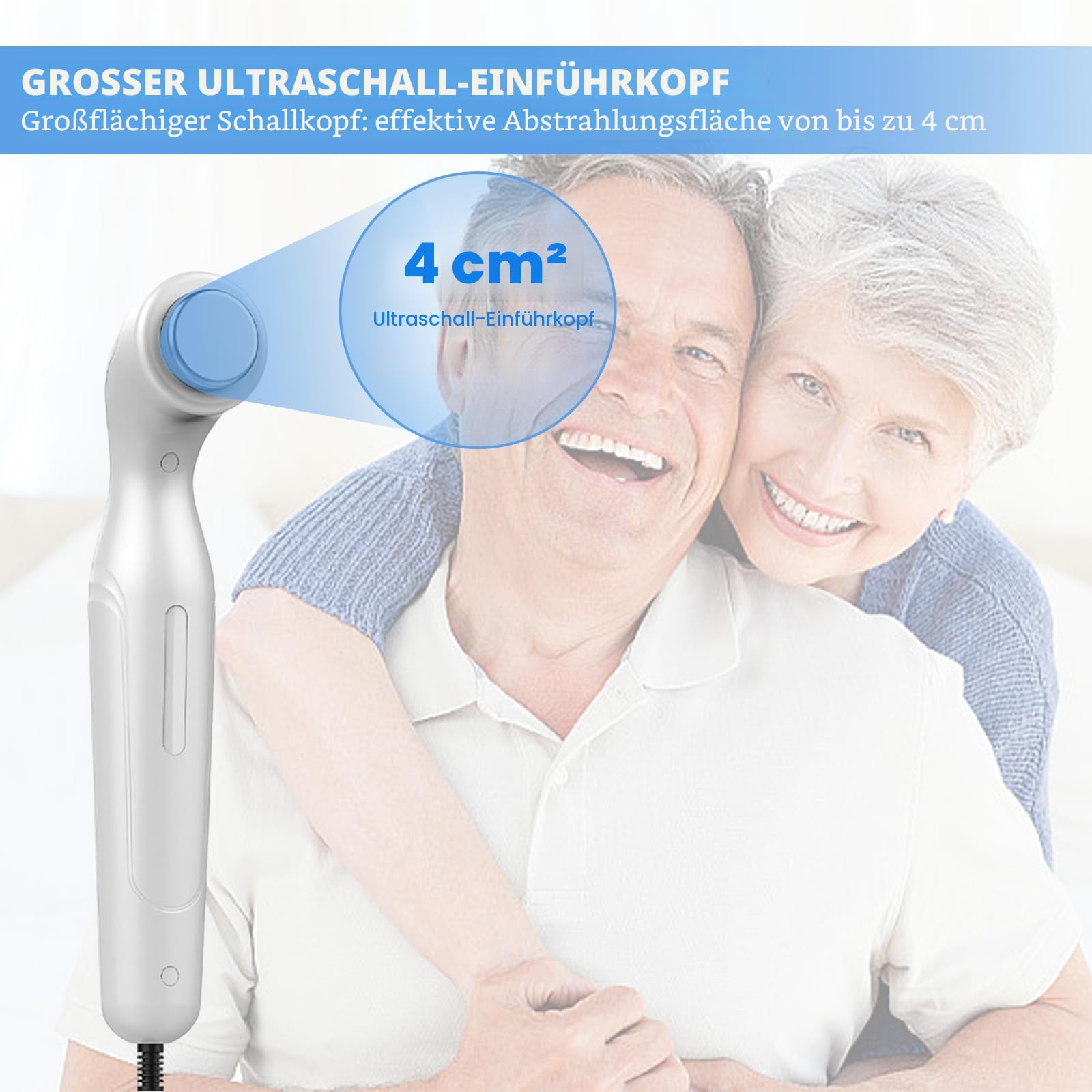 Ultraschall-TherapiegeräT Tragbar, Ultraschall-Massagegerät für Zuhause mit CPU-Steuerung gegen Gelenk-, Muskel- & Rückenschmerzen, Muskel- & Rückenschmerzen, 3 Intensitätsstufen, 5/10/15 Min Timer