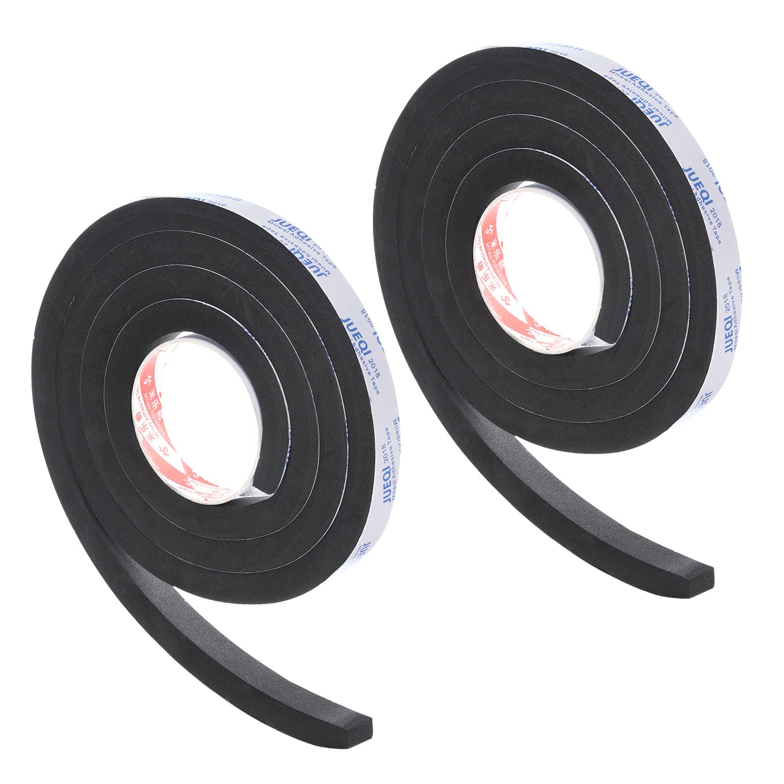 PATIKIL 2000 x 20 x 15mm Insulation Foam Tape, 2 Roll Self-Adhesive EVA Weather Stripping for Wrap Pipe Door Window Insulation Soundproof Anti Vibration Collision, Black