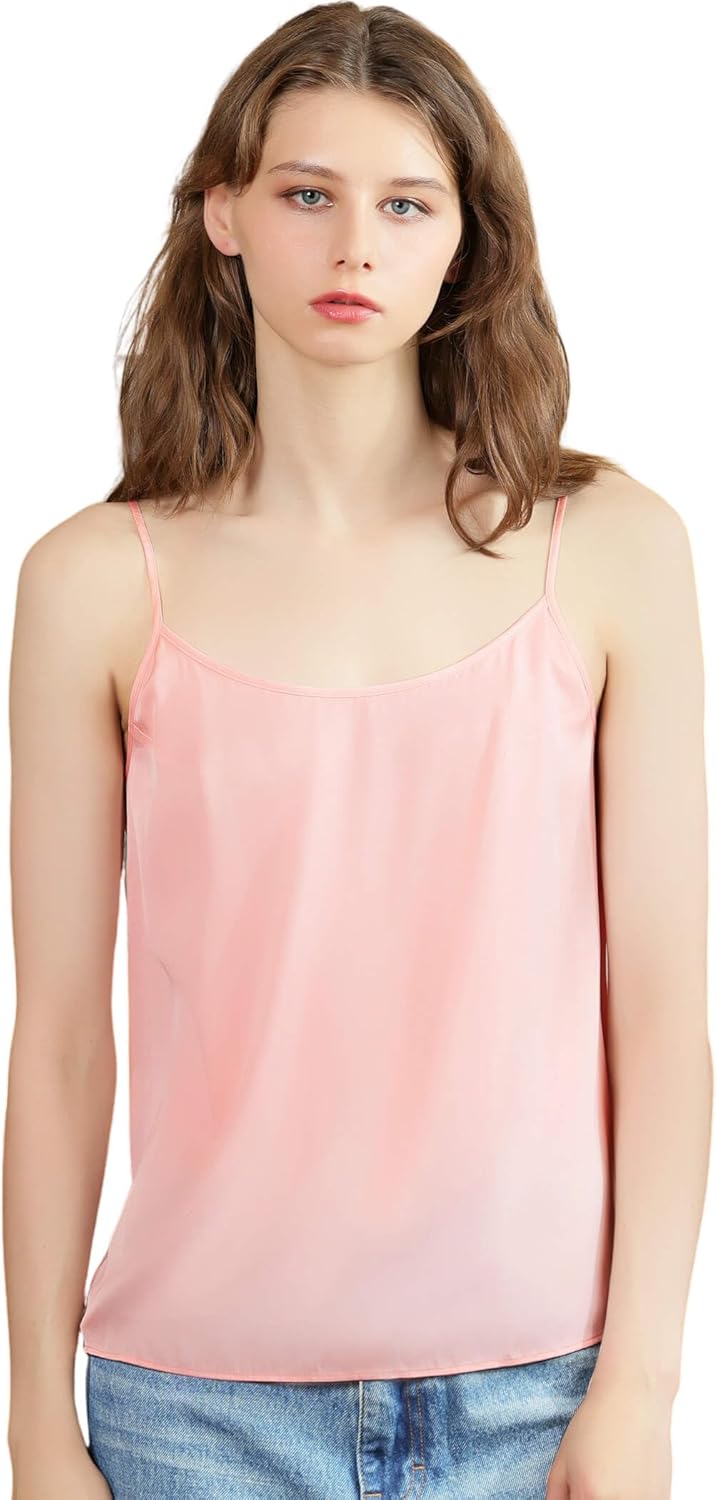 COLD POSH 19MM Mulberry Silk Camisole Tops for Women Scoop Neck Sleeveless Tank Top Casual Dressy Summer Cami Undershirt