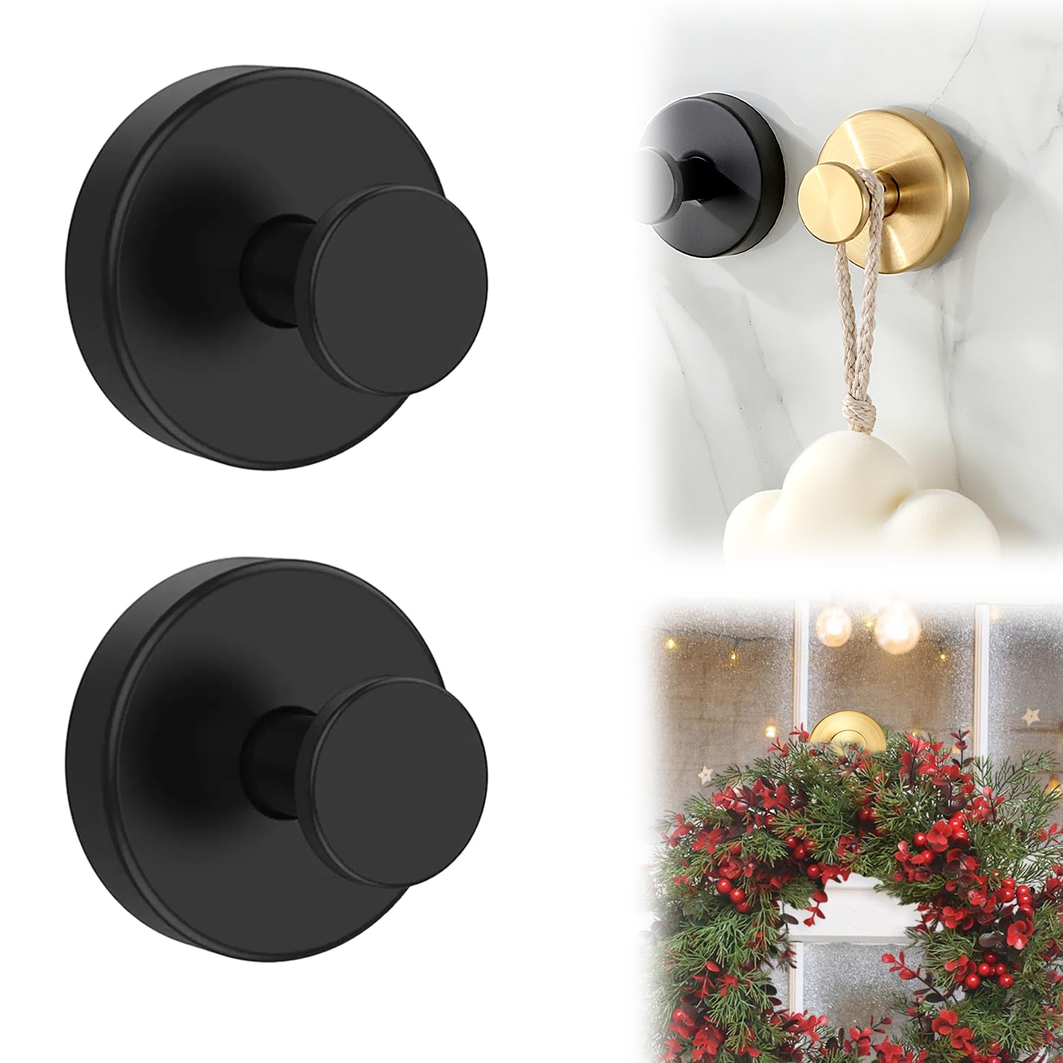 Opeximatun Black Suction Cup Hooks
