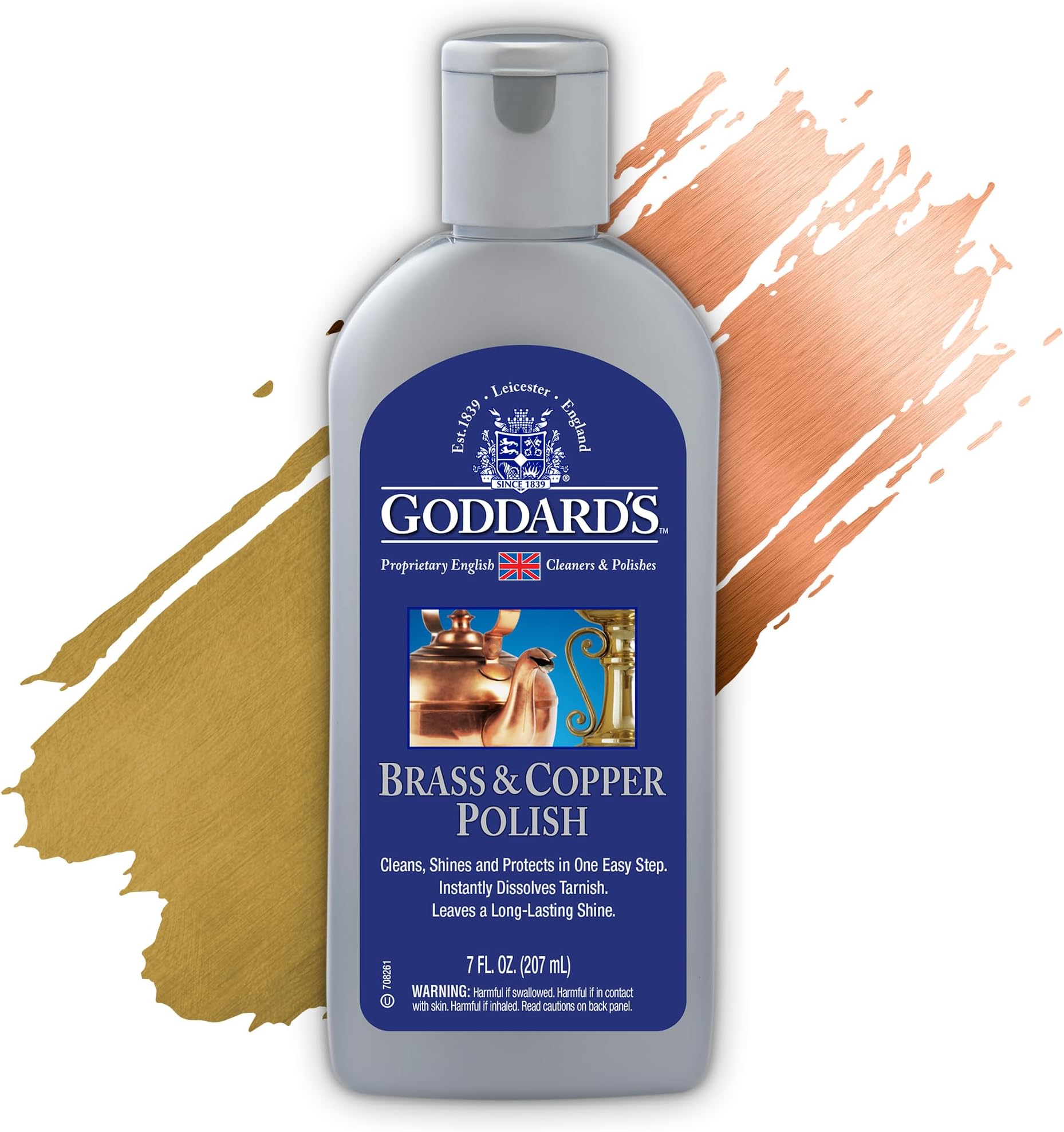 Goddard's Copper & Brass Polish, Copper Cleaner & Brass Cleaner for Long-Lasting Shine, Metal Polish for Pewter, Chrome & More, Metal Polishing Compound (7oz)