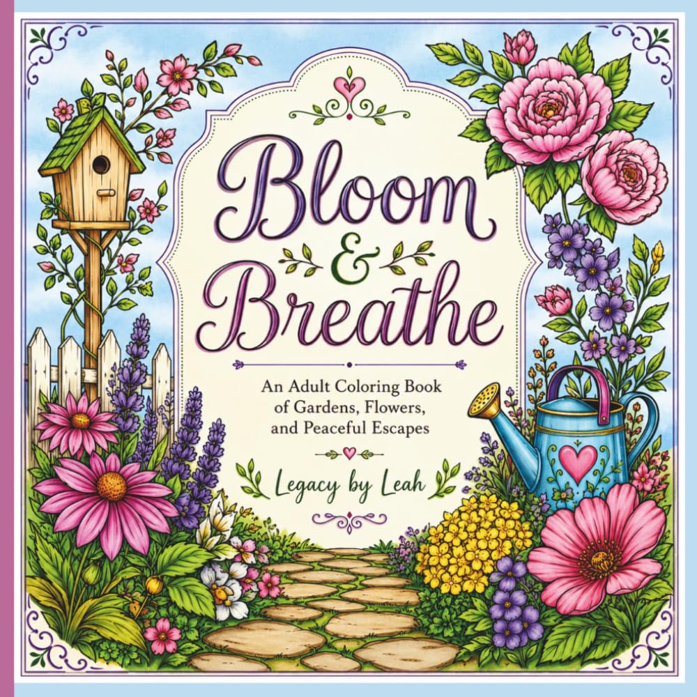 Bloom & Breathe: An Adult Coloring Book of Gardens, Flowers, and Peaceful Escapes