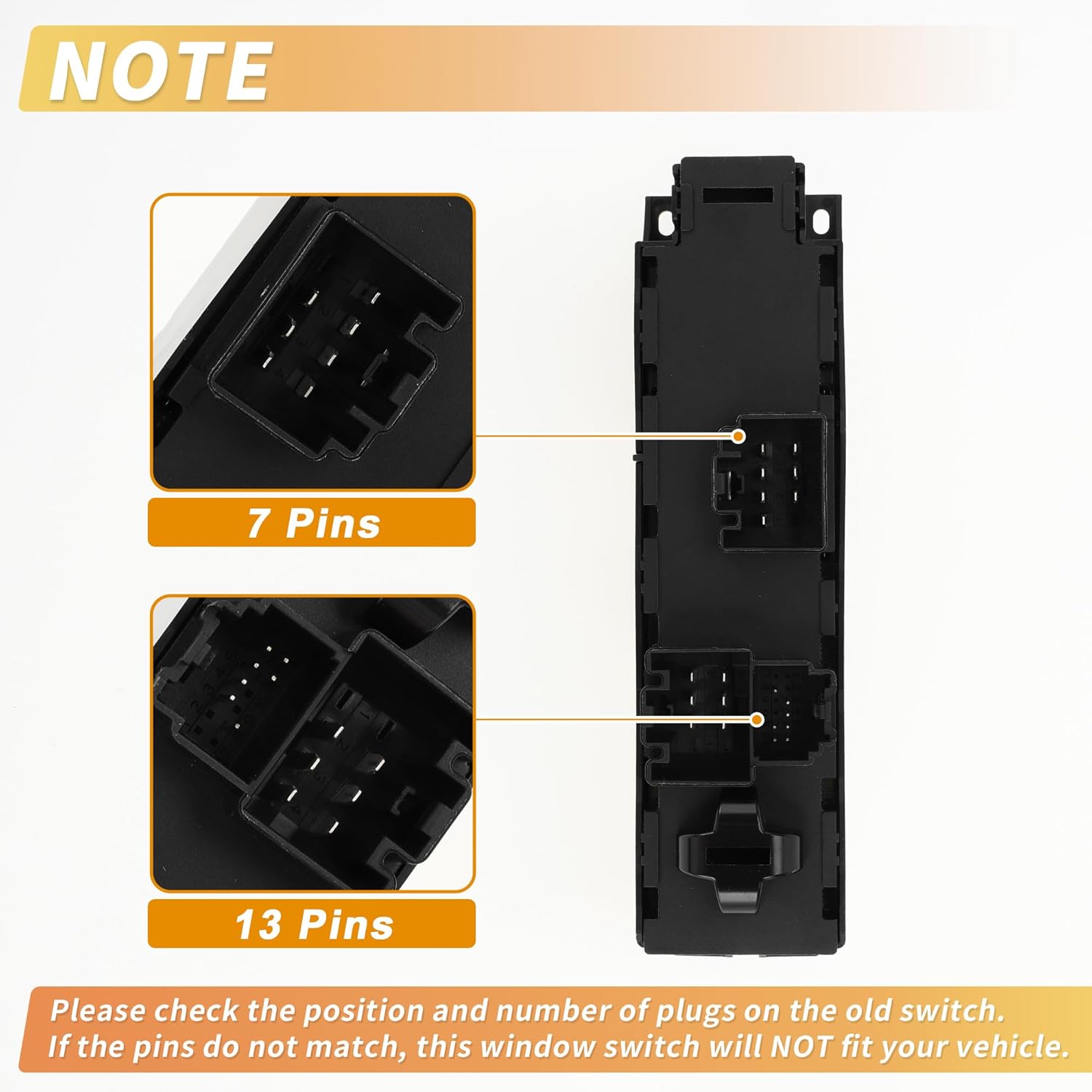 X AUTOHAUX Front Left Driver Side Power Window Switch Window Control Switch No.BM5Z14529H for Ford Escape Focus Transit Connect Black