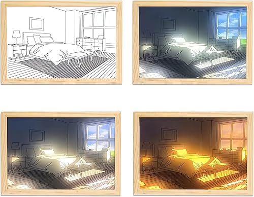 Miniatura 1 de Webahow Pintura iluminada  Nueva decoración artística de pared con luz LED, imagen iluminada enmarcada para paredes, lámpara de luces nocturnas