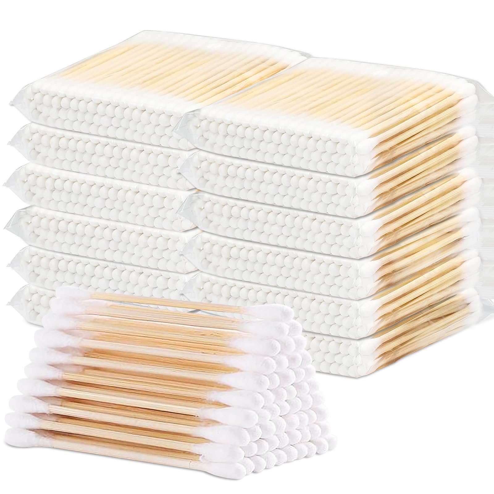 3 Inch Short Bamboo Cotton Swabs 600 Count Double Tipped Cotton Swabs Biodegradable & Eco-friendly Cotton Double Tipped Applicators Natural Ear Sticks