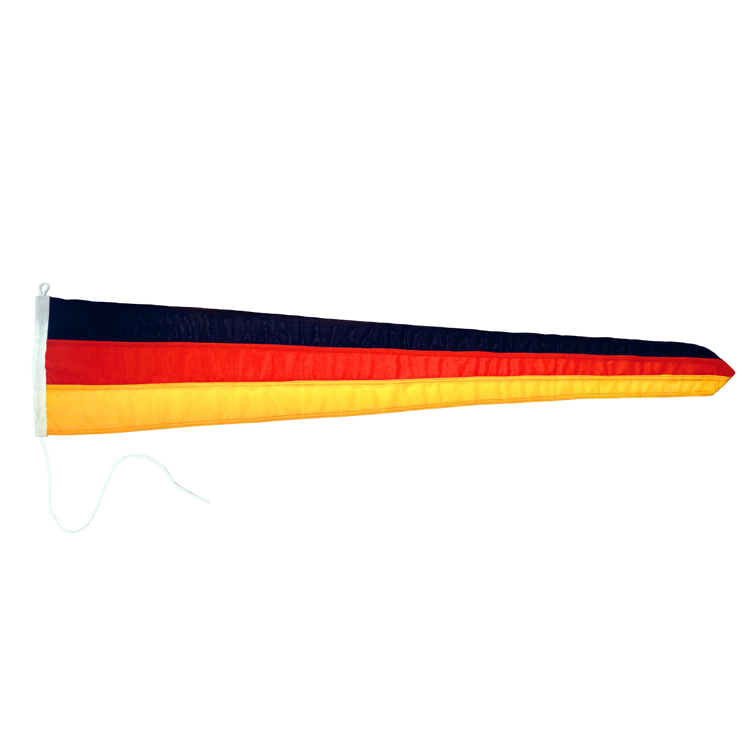 FLAGLY Banderín largo de Alemania de 160 g/m², resistente y resistente a la intemperie, varios tamaños, banderines de Alemania, accesorios para mástil de bandera (30 x 150 cm)