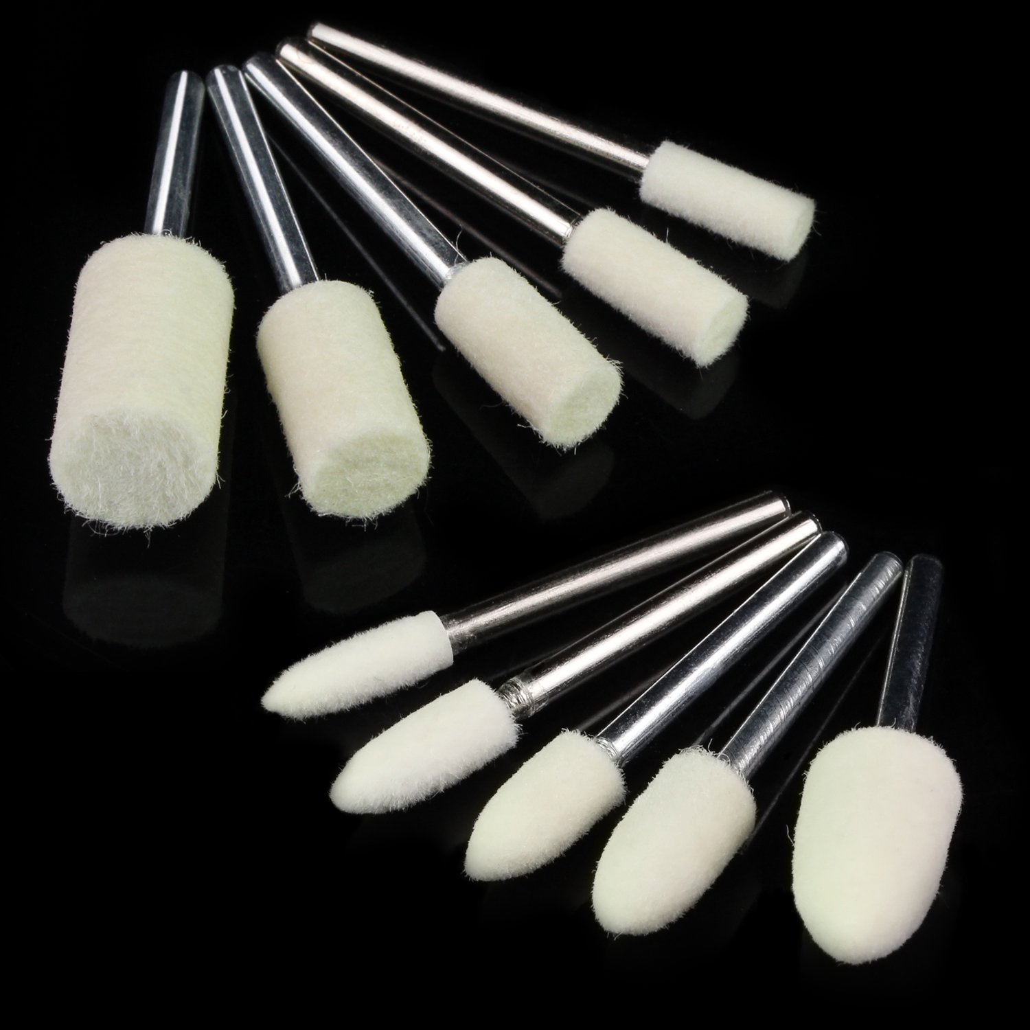 HSeaMall Laine feutre Mandrel Monté Polissage Tête Multifonctionnel Meulage Point de Polissage Polissage Accessoires 100 PCS