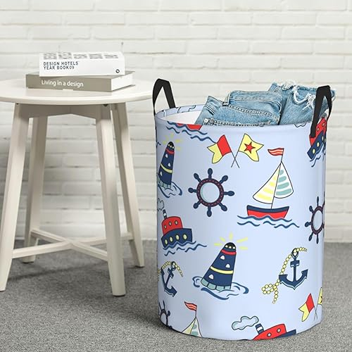 Miniatura 7 de Cesta de ropa sucia para velero náutico, cesta de ropa sucia, impermeable, con asas, cesta de almacenamiento para juguetes, organizador de ropa,
