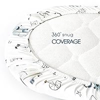 Vista 69 de Juego de 2 sábanas elásticas ultra suaves para moisés, ajuste universal para moisés, cesta de moisés, colchón rectangular ovalado, seguro y cómodo