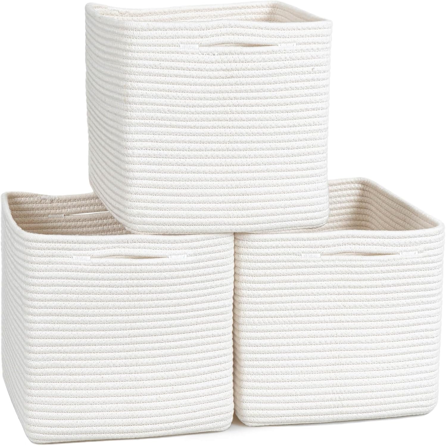 ZLG Cube Storage Bins for Shelf 11x11 Inch Suqare Rope