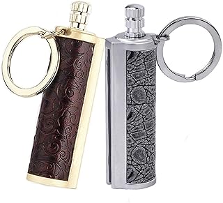 Keychain Flint Metal Matchstick Fire Starter, Permanent Match Keychain Lighter, Forever Metal Match Lighter, Waterproof Emergency Flint Fire Starter for Outdoor Camping, Great Gift (Black)