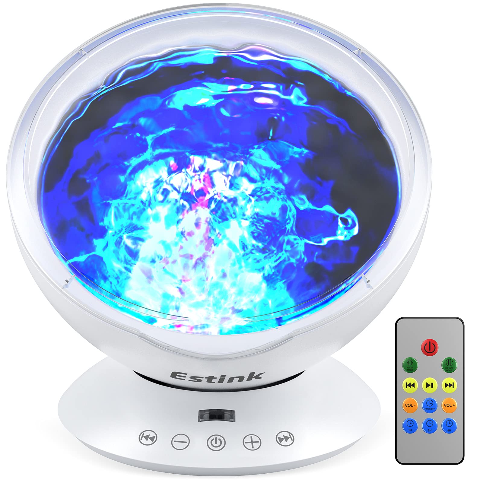 LED Projection Light, 7 Charming Light Modes Projector Lamps 7 Colors 4 Hypnosis Songs White 45° Display Angle with Remote Control for Kids for Bedroom