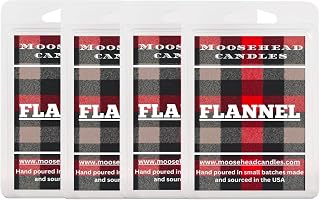 Flannel Wax Melts – 4 Pack Soy Wax Melts for Warmers | Cozy Blend of Bergamot, Mahogany & Soft Musk | Long Lasting, Handmade, Pet Safe | Fall & Winter Home Fragrance