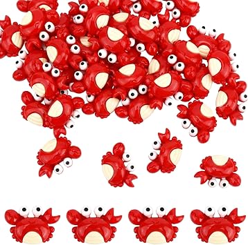 50pcs Mini Crab Figurines, Realistic Plastic Crab Decor Tiny Animal Ornaments for Gardens Miniature Terrariums Holiday Party Decorations Tabletop Display