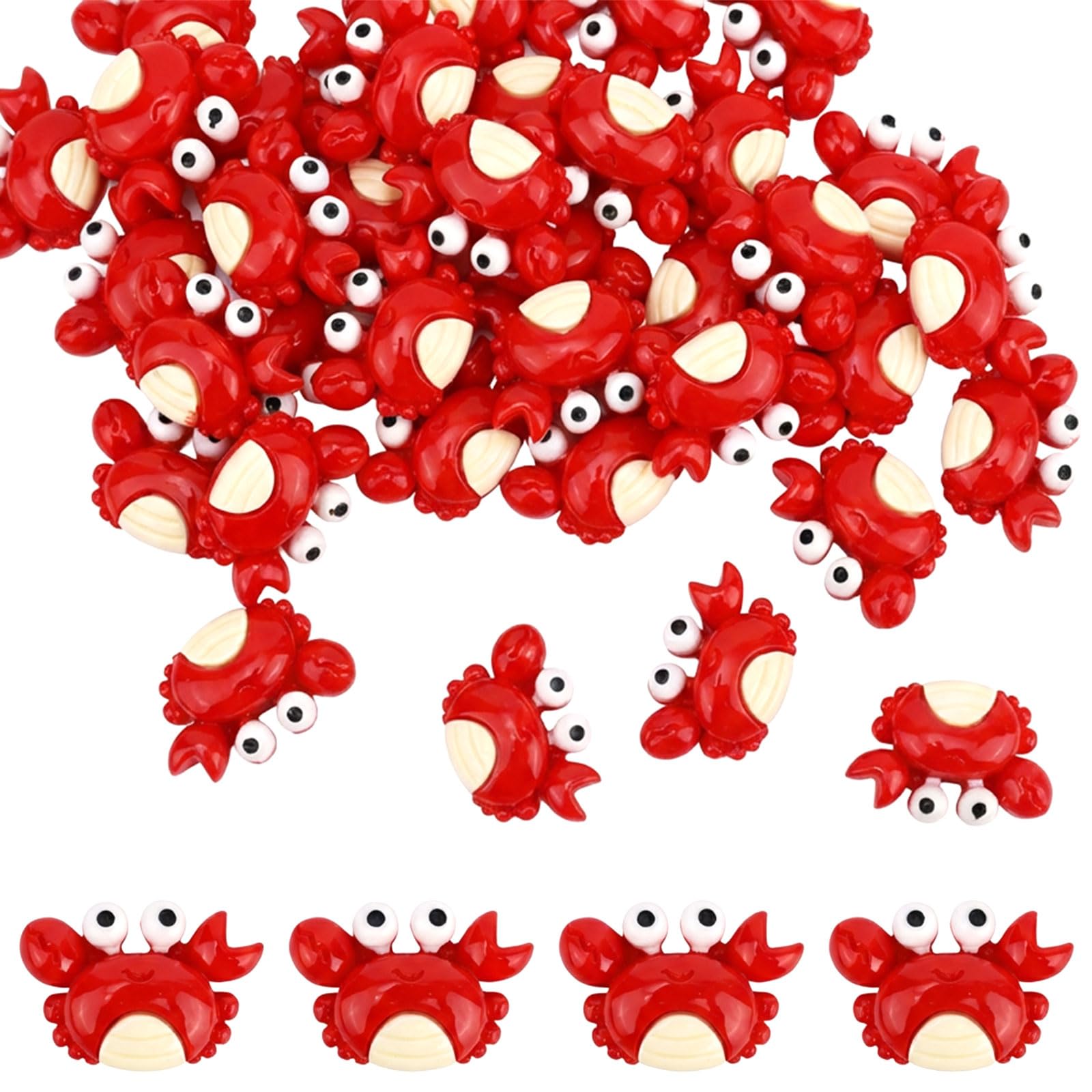 50pcs Mini Crab Figurines, Realistic Plastic Crab Decor Tiny Animal Ornaments for Gardens Miniature Terrariums Holiday Party Decorations Tabletop Display
