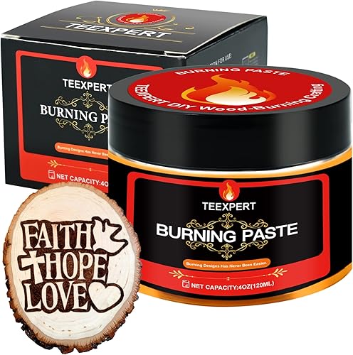 Teexpert Gel para quemar madera, 4 onzas4.41oz, pasta para quemar madera, pirografía sensible al calor, marcador para quemar madera, no tóxico para