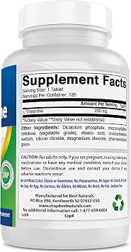 Best Naturals 5-HTP (5-hydroxytryptophan) 100 mg & L-Theanine 200mg