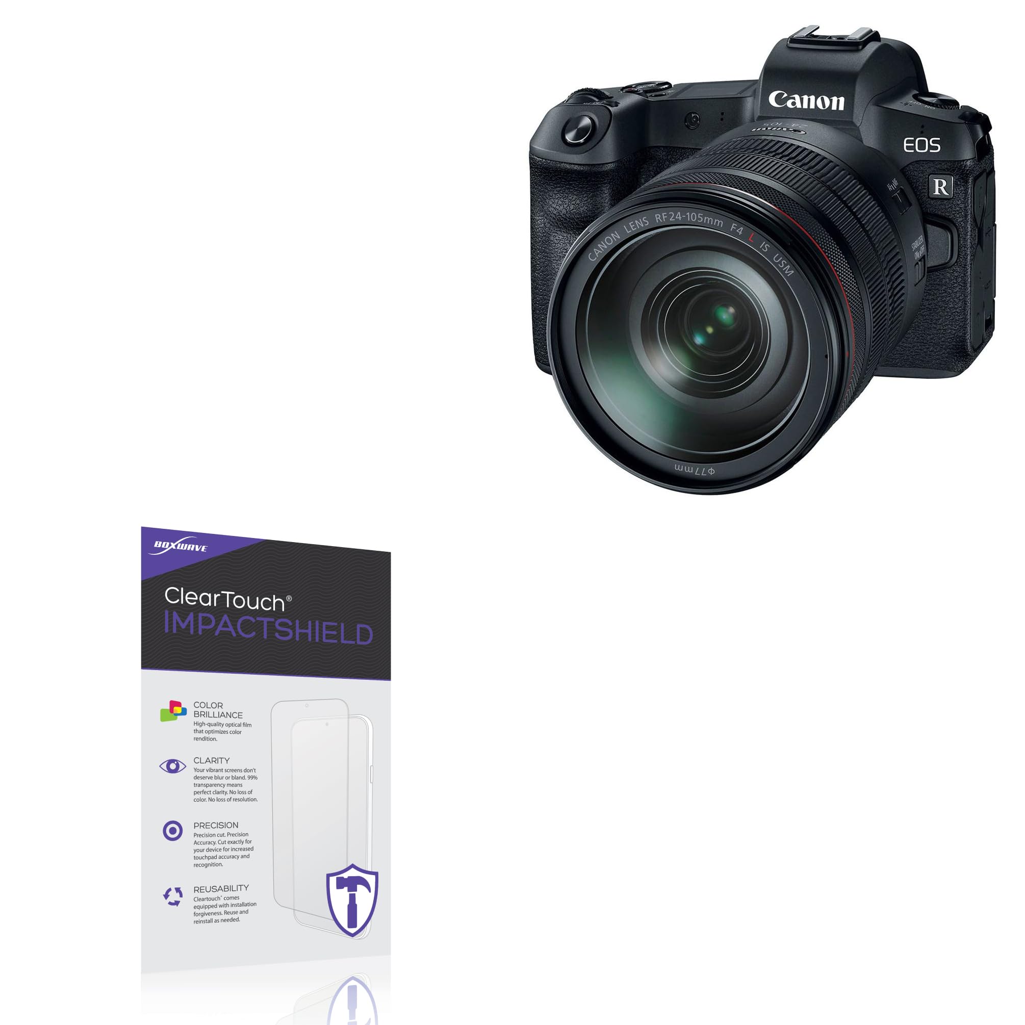 BoxWave Screen Protector Compatible with Canon EOS R - ClearTouch ImpactShield (2-Pack), Impenetrable Screen Protector Flexible Film