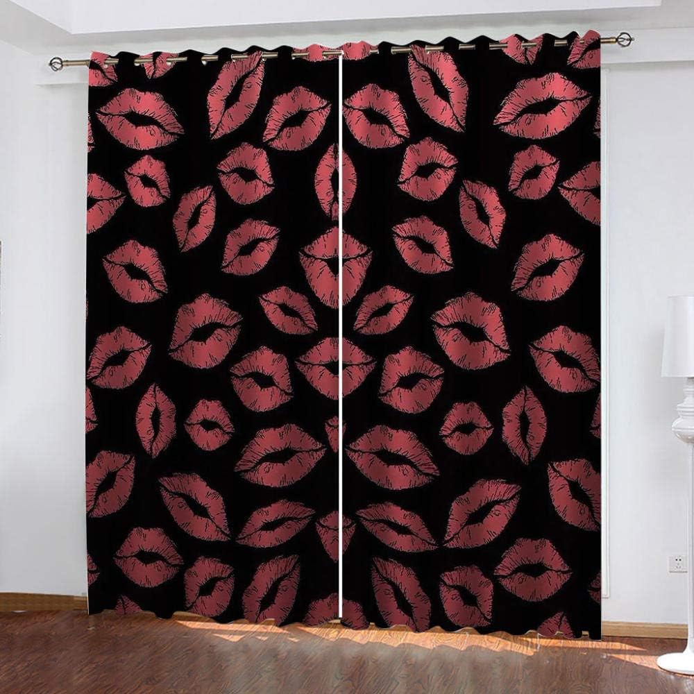 CORYBE Bedroom Blackout Curtains 3D Printing Simple Popular Pattern Eyelet Thermal Insulated Soft Drapes Darkening Ring Top Curtain For Kitchen Living Room Bedroom Decoration 140 X 160 Cm