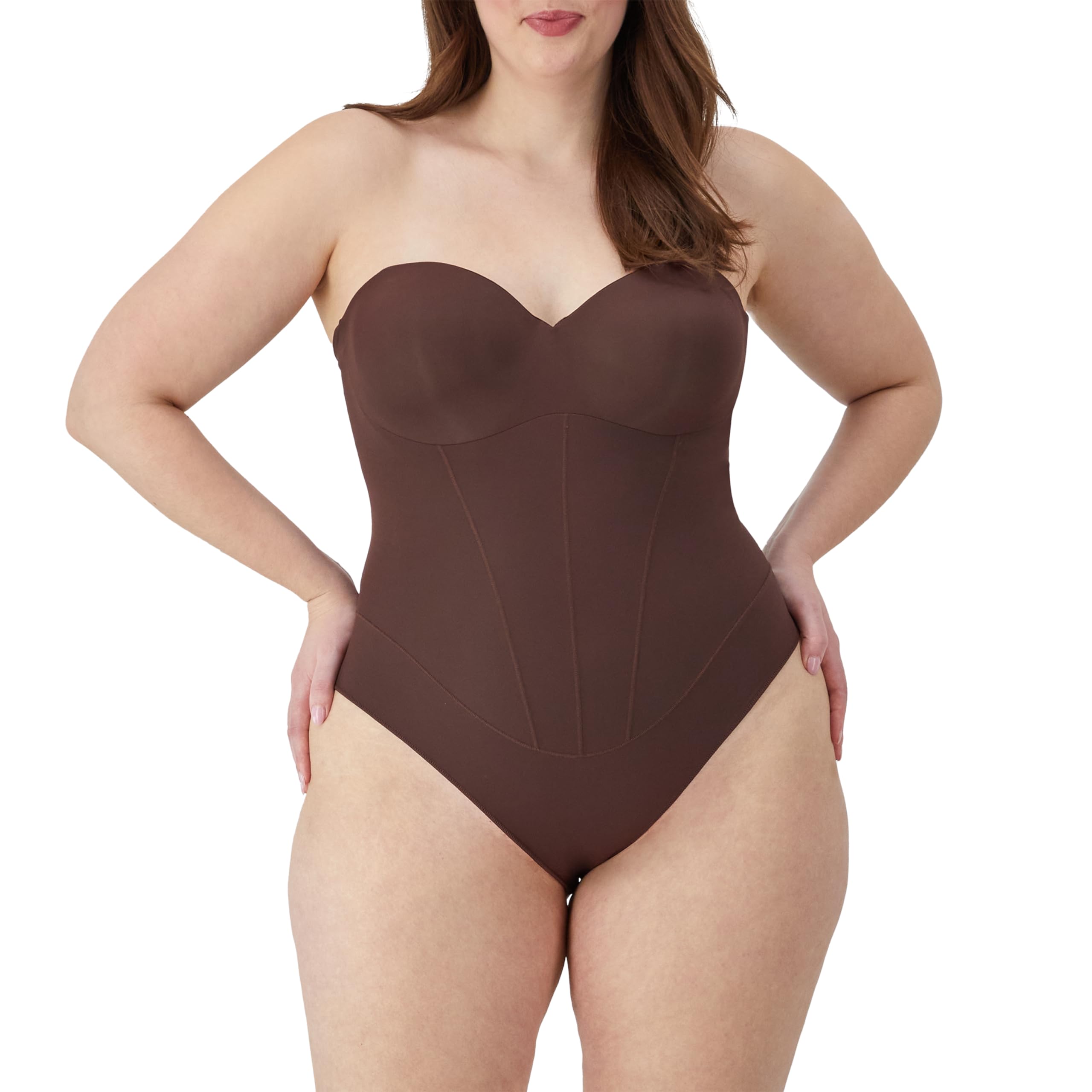 Maidenform Women's Tummy Shaping Thong Bodysuit, Multiway Thong Shaper, Firm Control