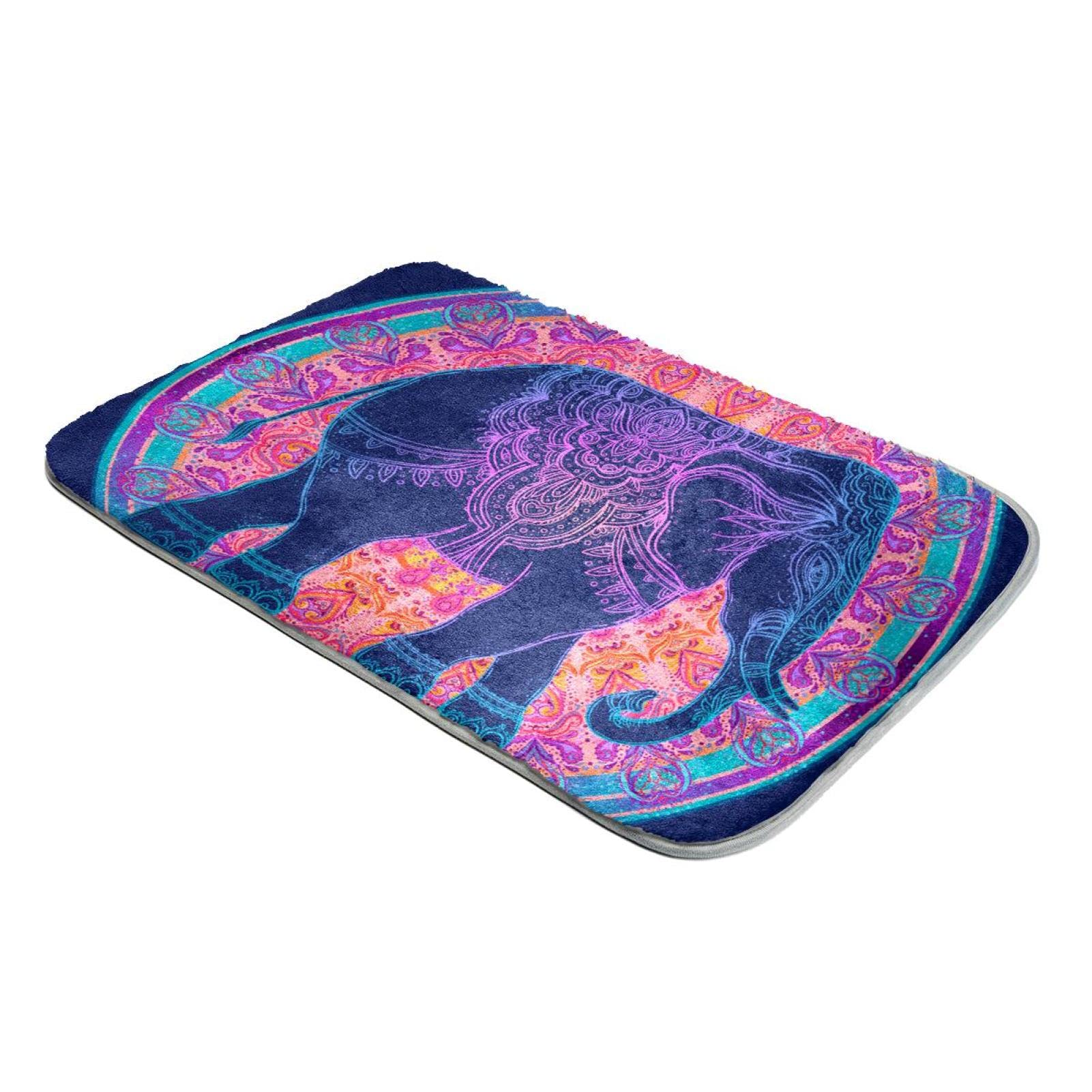 Tapis à poils longs éléphant style bohème vintage indien en fausse fourrure douce