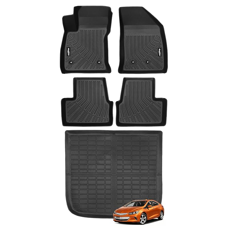 Kit de tapetes automotivos em TPE para Chevrolet/Chevy Volt 2016 a 2019 Bingoliner com tapete de porta-malas