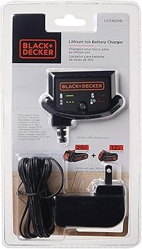 BLACK+DECKER 20V MAX Lithium Battery Charger, Compatible with 12V and 20V Battery, Battery Sold Separately (LCS1620B)