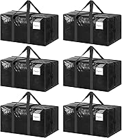 Fygrip 6 Pack Extra Heavy Duty Large Moving Bags - 65 lbs Capacity, Waterproof Storage Totes with Strong Zipper for College Dorm Moving