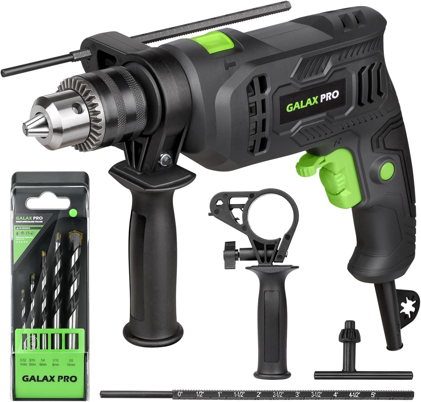 GALAX PRO Hammer Drill, 600W Electic Corded Drill, 13mm Metal Chuck, 0-3000RPM, Powerful Variable Speed for Drilling in Wood, Soft Metals