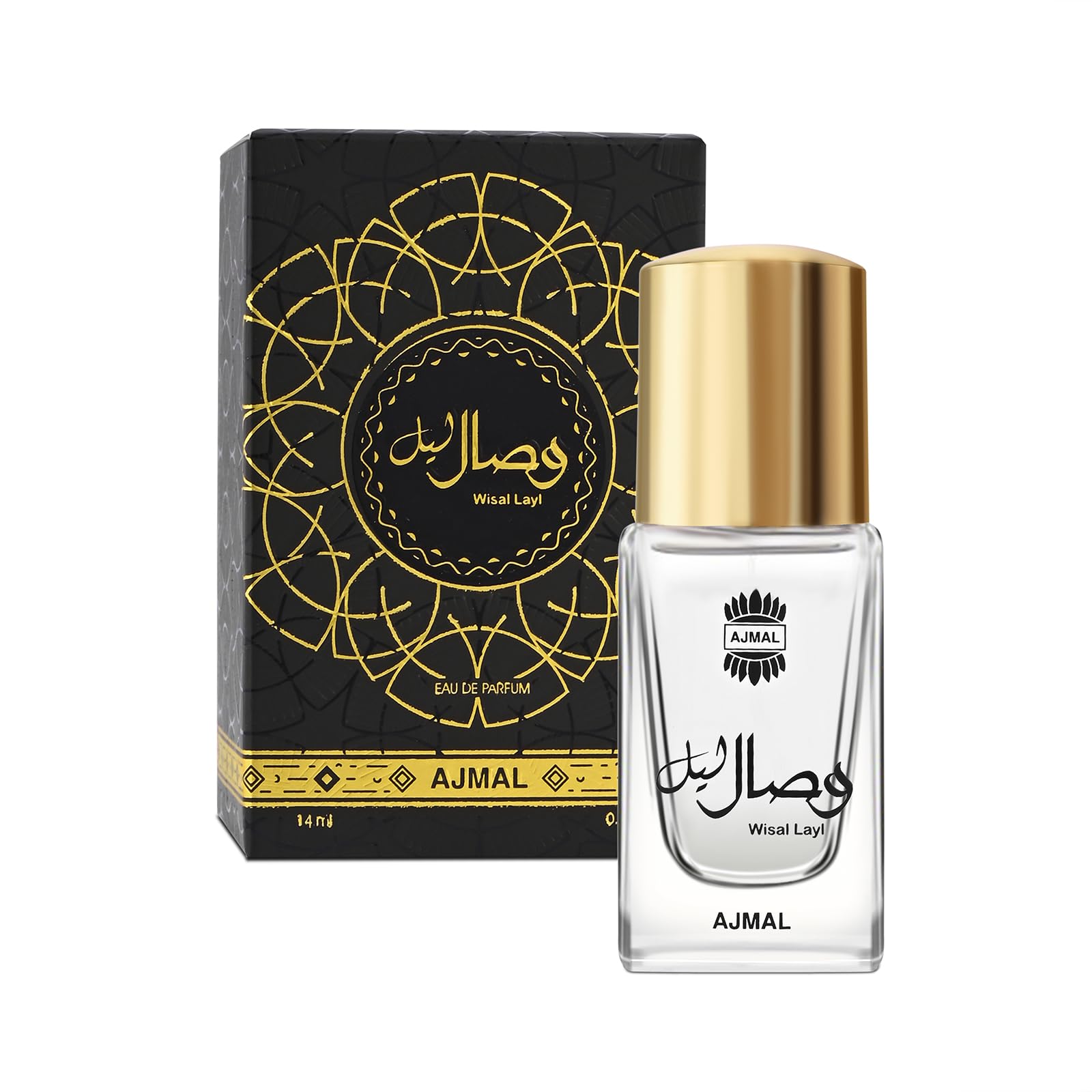 Ajmal Wisal-Layl Long Lasting Perfume For Men & Women | Travel Size Unisex Luxury Eau De Parfum - 14 ml |Premium Long Lasting Oriental Woody Musky Fragrance With Patchouli, Oud & Musk
