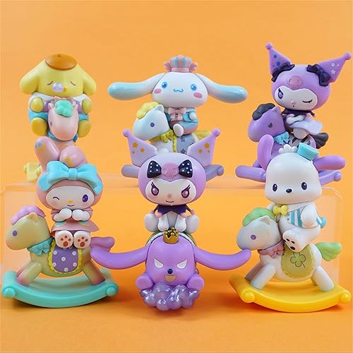 Miniatura 3 de Figuras de anime, linda decoración de habitación, juguetes de muñeca, regalos de cumpleaños (muma-baku3an 6PCS)