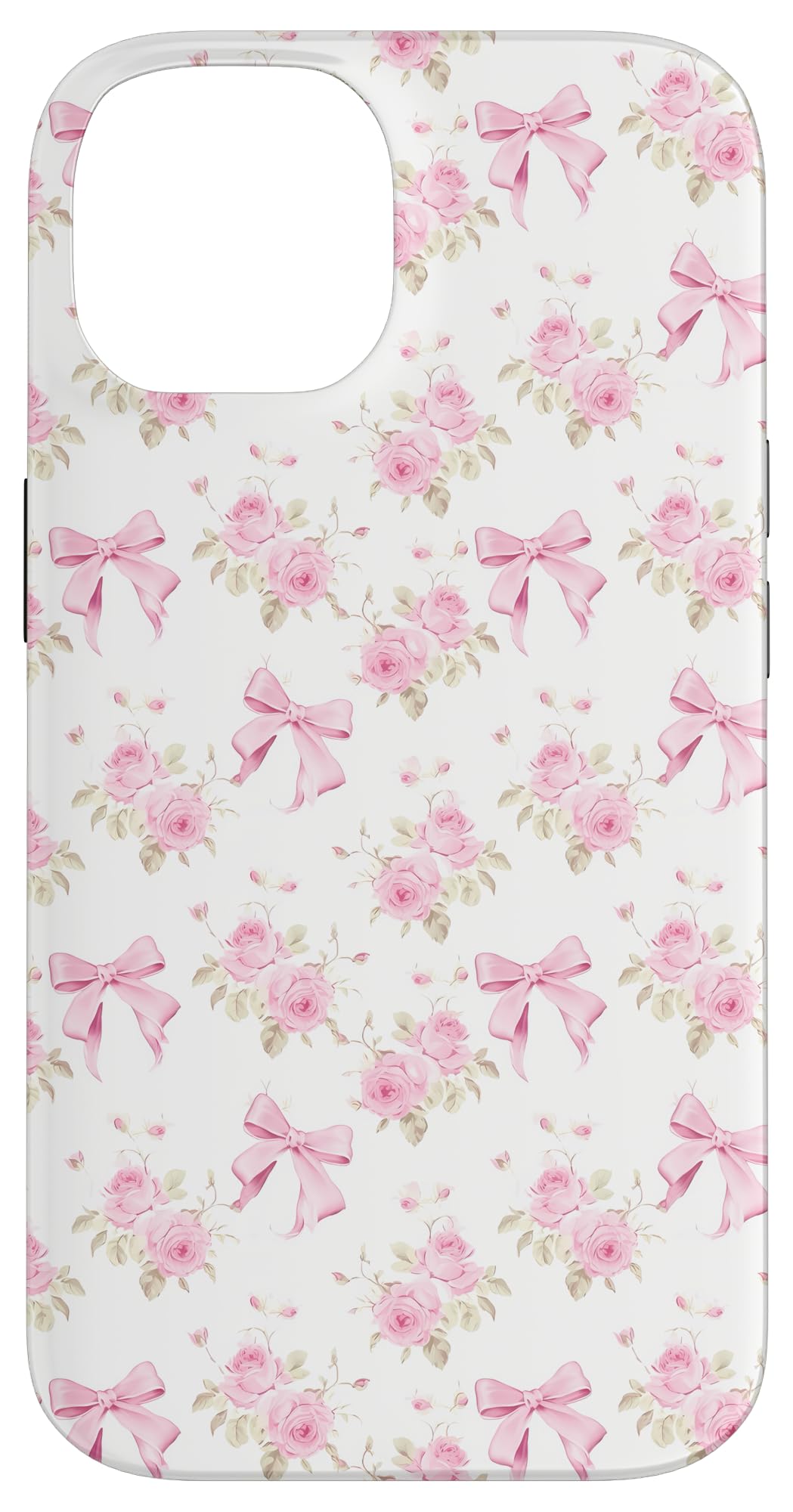Coquette Aesthetic Pink Bow Floral Case for iPhone 14