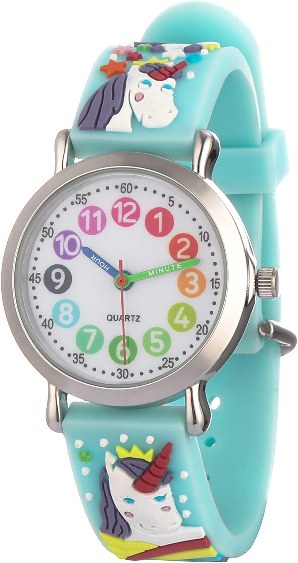 Kiddus Lernuhr Für Kinder | Uhrzeit Lernen Mit Farbcodierung | 21cm Wanduhr Mit Übungsblatt