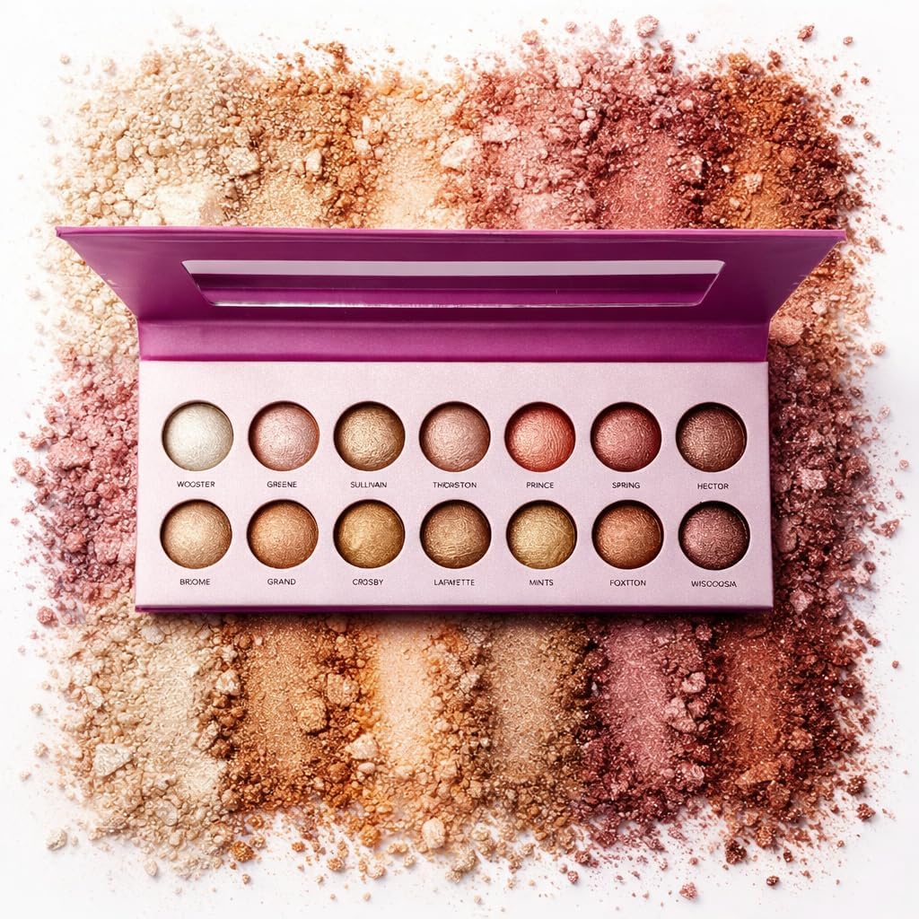 K'APEINE 14-Color Eyeshadow Palette, Matte & Shimmer Warm Neutral Nude eyeshadow, Highly Pigmented Blendable Long-Wear, Everyday Smoky Glam baked Makeup for All Skin Tones (03#)