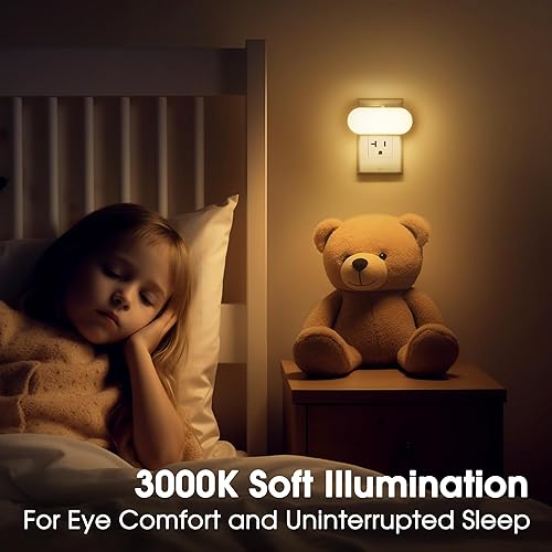 Miniatura 5 de Briignite Luz nocturna LED, luces nocturnas enchufables a la pared, luz nocturna enchufable con sensor de atardecer a amanecer, blanco suave, 2