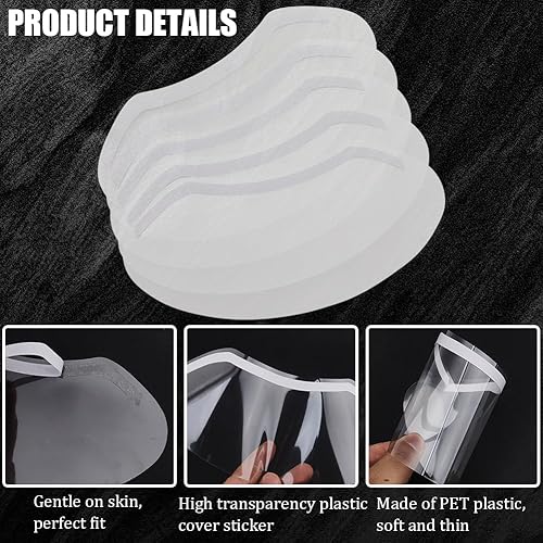 Miniatura 6 de GORGECRAFT 100 piezas de protectores de ojos para la cara de la ducha, visera, extensiones de pestañas de plástico transparente para cejas,