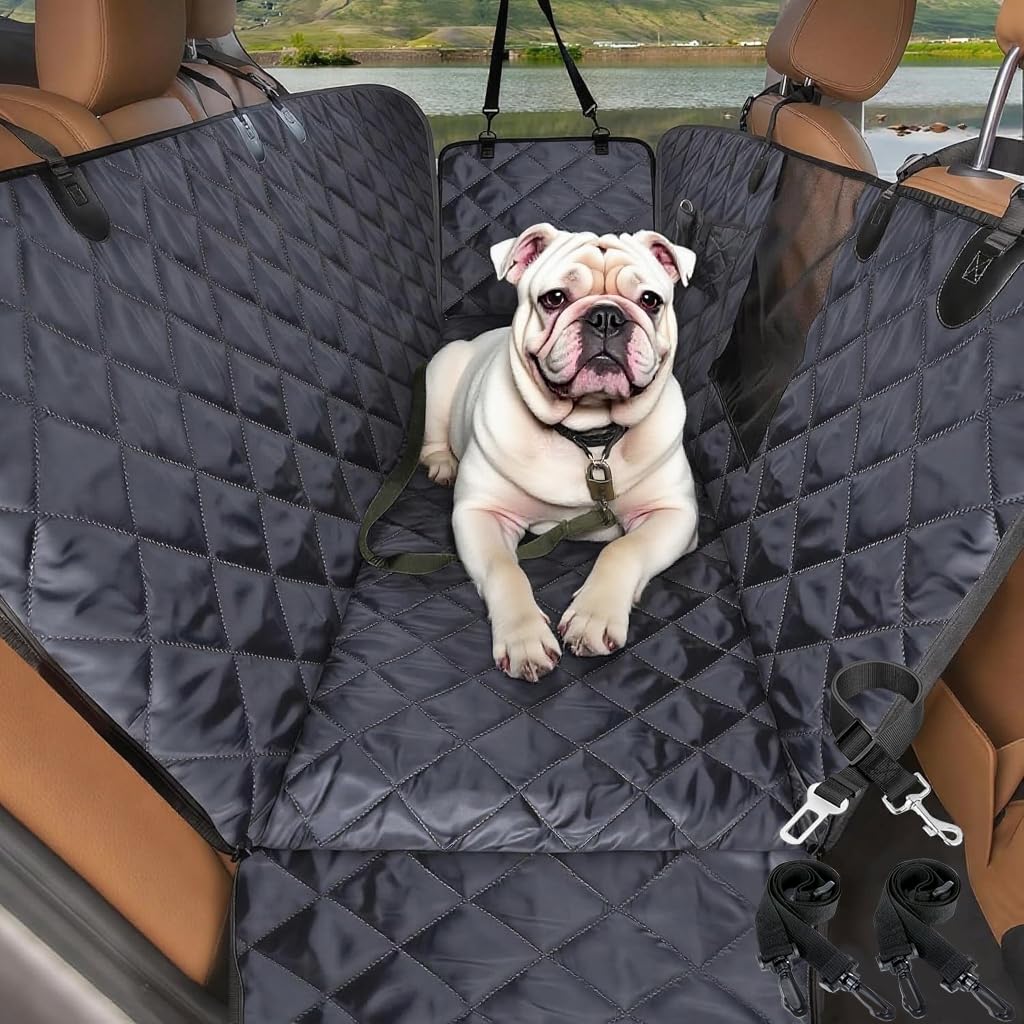 Dog Car Seat Cover for Back Seat Mesh Window Safety Belt 100 Waterproof Dog Hammock for Safe Travel